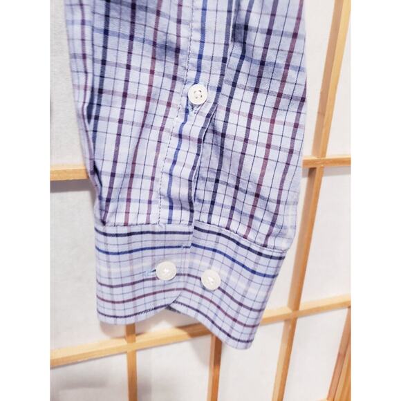 Alan Flusser Button Up Plaid Multicolor Shirt Men Medium Long Sleeve 100% Cotton - Picture 5 of 8